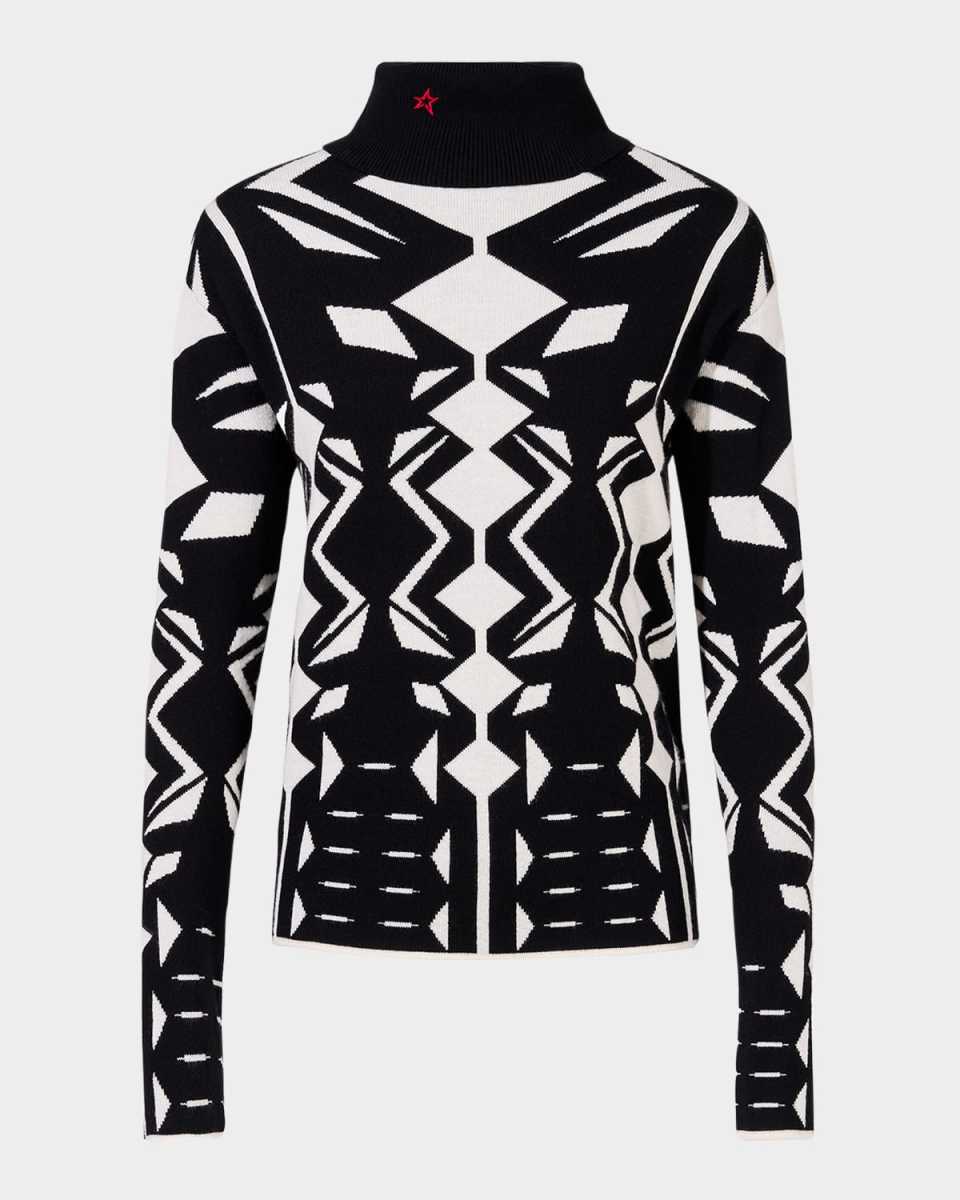Geometric Turtleneck Sweater
